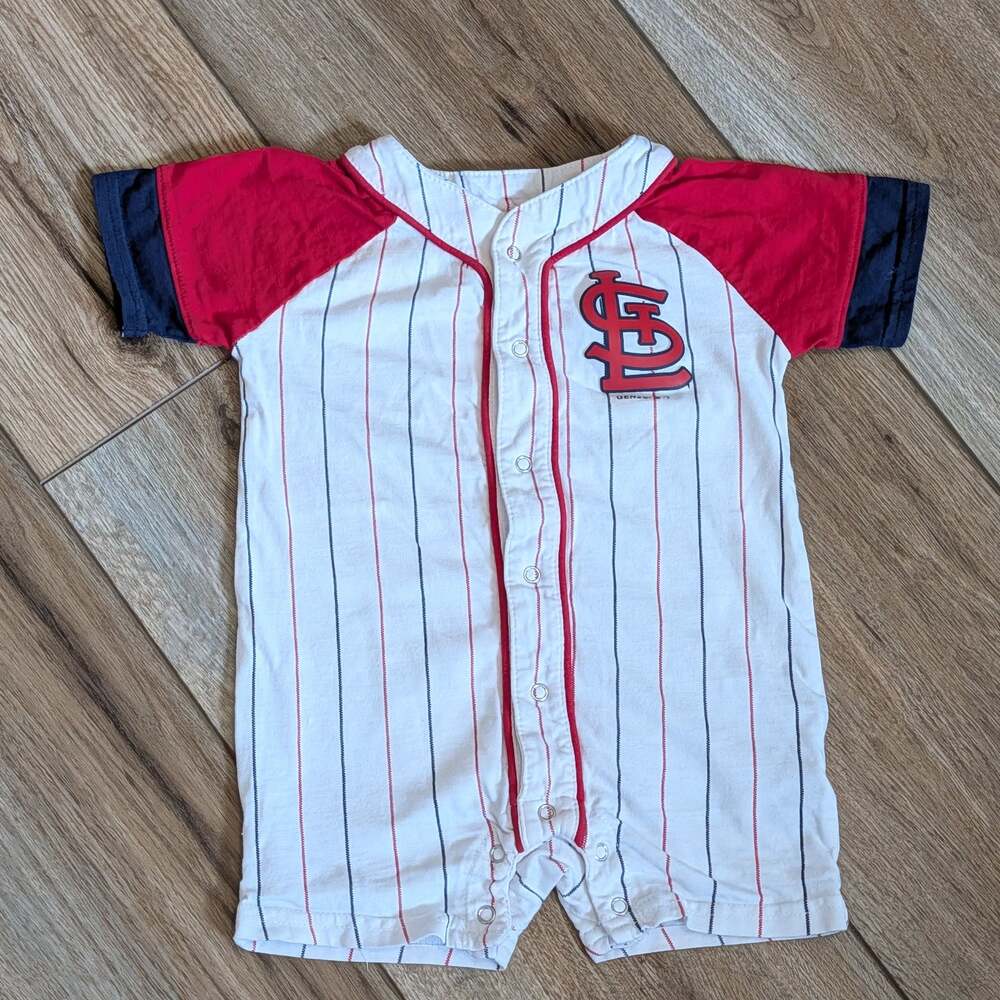 Gen2 MLB St. Louis Cardinals Infant Pinstripe Baseball Romper Bodysuit 6/9M